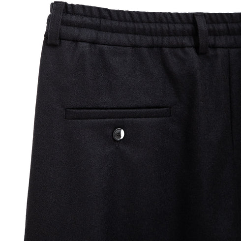 Lownn Cargo Pants Black Flannel Wool FW23-CARGO Degli Uberti